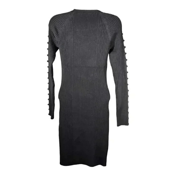 Alexander Wang Womens Knit Long Sleeve Sweater Sheath Dress Black Large - Picture 2 of 4